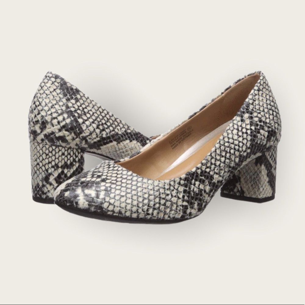 Woman’s 9.5 Aerosoles Chunky High Heeled Shoes Animal Print w/ Cushioned Soles